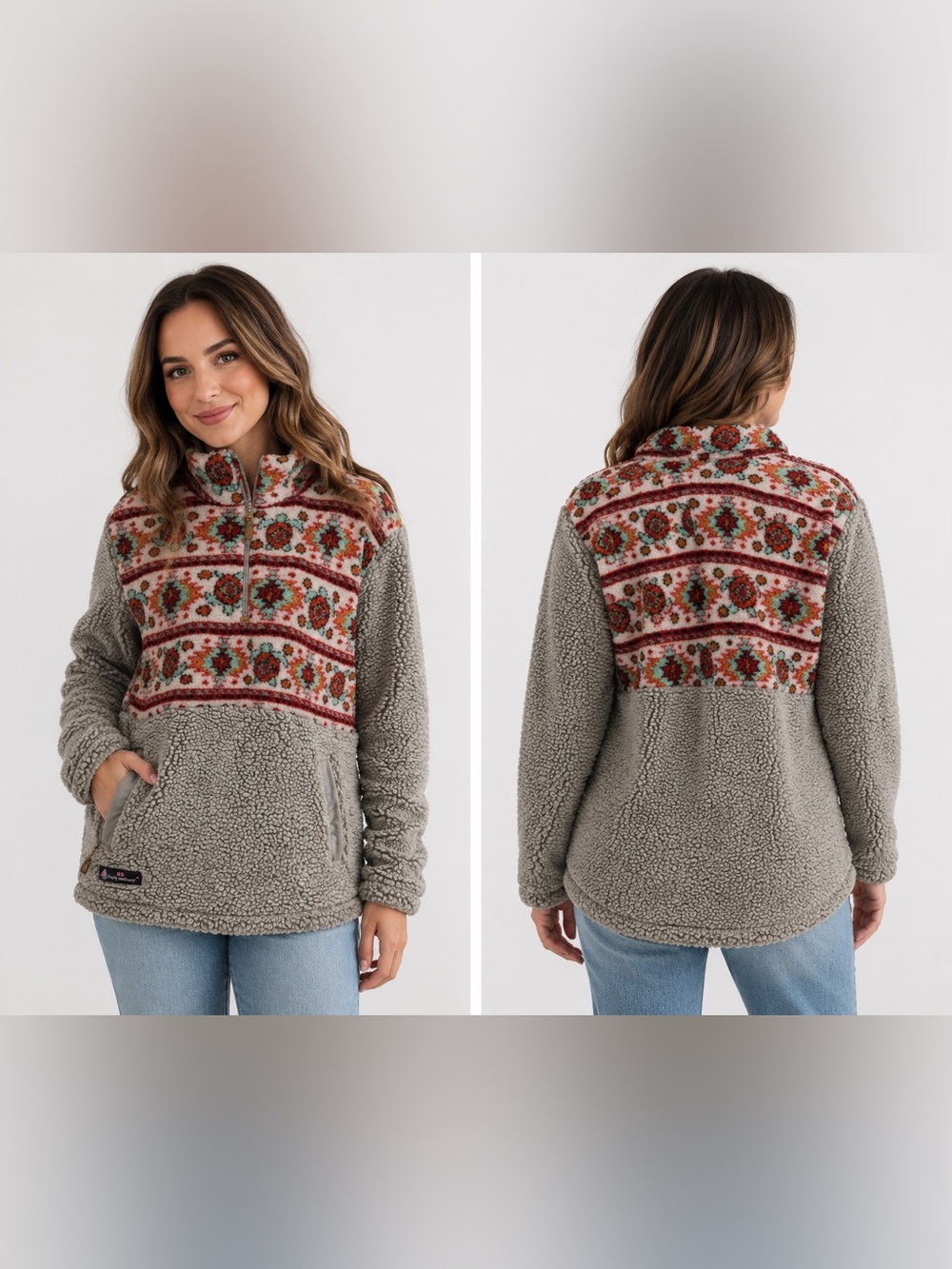 Simply Southern Women’s Sherpa Quarter Zip Pullover – XL